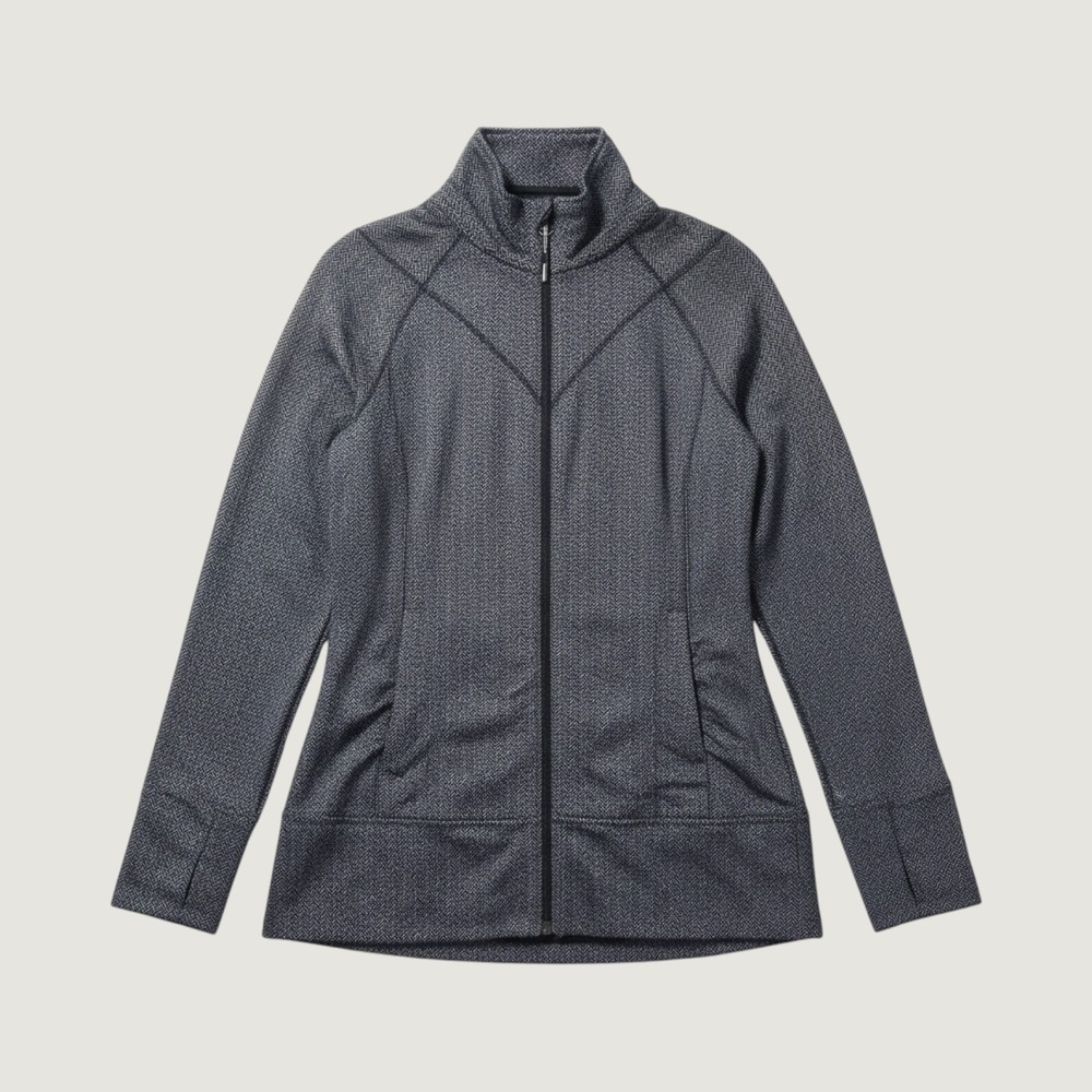 Mondetta‎ WMNS Gray Herringbone Zip Hooded Sweatshirt Activewear Jacket Medium